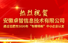 热烈祝贺安徽日韩茄子视频app信息技术有限公司 通过合肥市2020年“专精特新”中小企业认定